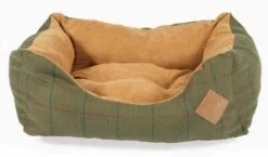 Danish Design Green Tweed Rectangular Snuggle Dog Bed