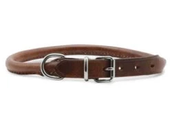 Ancol Heritage Leather Round Sewn Collar Chestnut