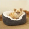 Rosewood 40 Winks Oval Sleeper Jumbo Cord/plush Grey Dog Bed -Dog Featured Sales 45076