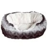 Rosewood 40 Winks Snuggle Oval Plush Grey & Cream Dog Bed