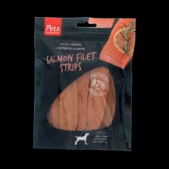 8 X Pets Unlimited Salmon Fillet Strips Dog Treats - Large 150g