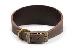 Ancol Timberwolf Greyhound/Whippet Leather Dog Collar