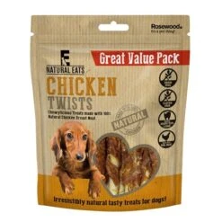 6 X Rosewood Natural Eats Chicken Twists Value Pack Dog Treats 320g