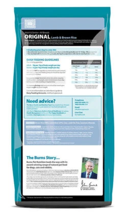 Burns Original Lamb And Brown Rice Dog Food -Dog Featured Sales Original Lamb 12kg reverse
