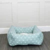 Lords & Labradors Cotton Box Bed For Dogs Duck Egg Spot