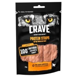 7 X 55g Crave Protein Strips With Turkey & Chicken
