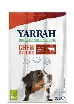 25 X Yarrah Organic Dog Chew Sticks Beef With Seaweed & Spirulina 33g